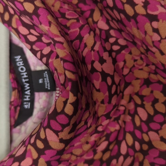 Pink and Brown Top with Cowl Neck - Picture 3 of 3